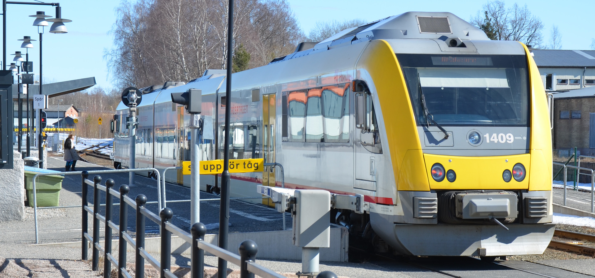 Tåg som står inne på station.