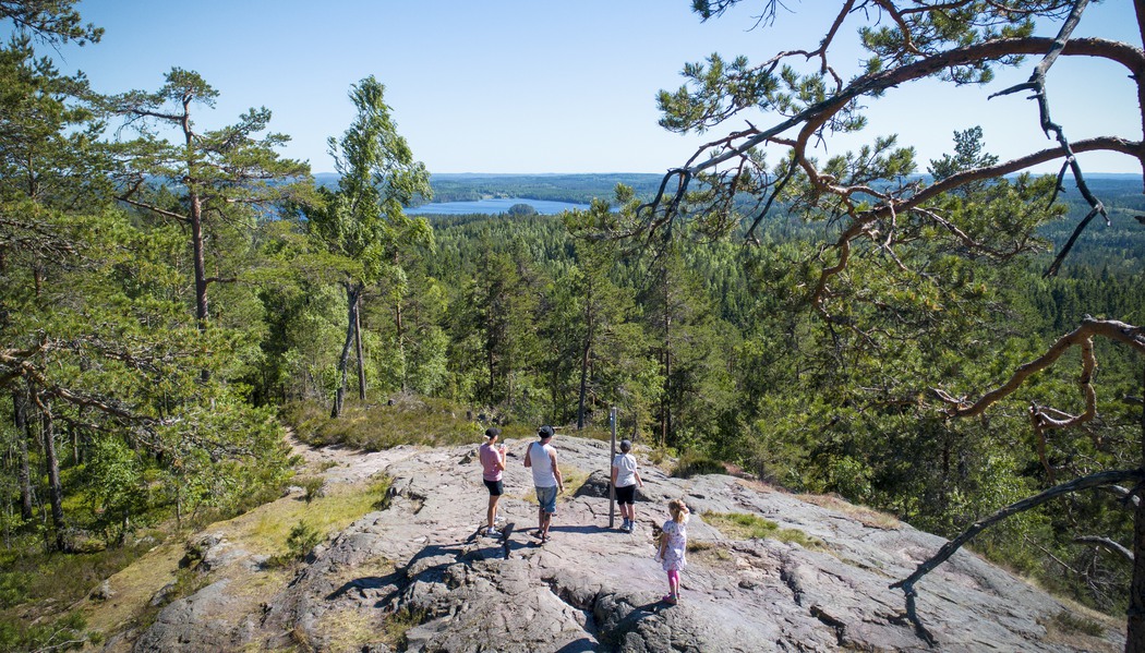 Familj vid utsikt