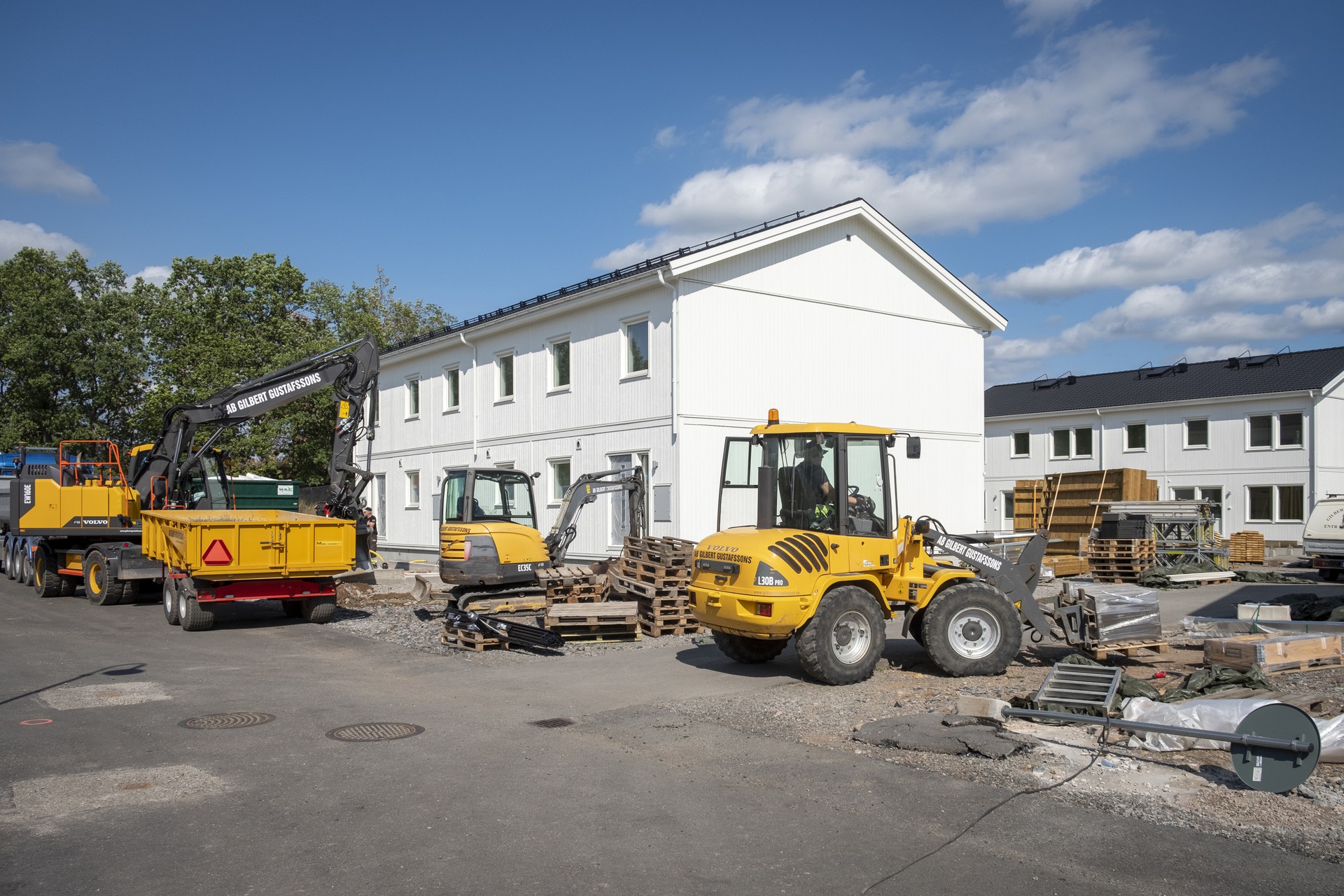 Byggnation av bostadshus.