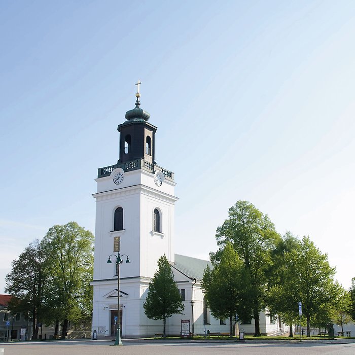 en helbild av Eksjö kyrka