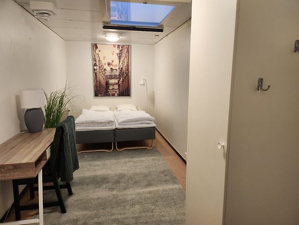 Sovrum med dubbelsäng